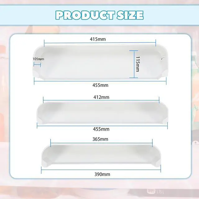Alt view image 2 of 7 - Ecotric 29325760166 Replacement Refrigerator Door Shelf Kit Compatible with Dometic Refrigerator Freezer/Upper/Bottom Door Shelf