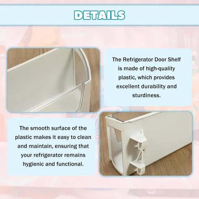 Alt view image 6 of 7 - Ecotric W10212139 WPW10212139 AP6017170 Replacement Refrigerator Door Shelf Bin Compatible with Whirlpool Refrigerator Replacement for PS11750465 1547748 AH2362947 EA2362947