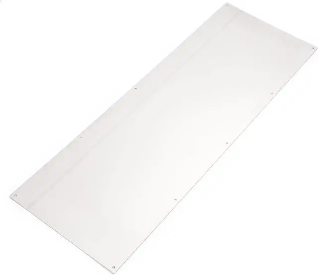 Alt view image 6 of 7 - Ecotric 34 X 12 Stainless Steel Door Kick Plate, Rectangular Kick Plate, Mop Plate Protection Plate, Silvery Easy-to-Clean Robust Protection for Indoor Outdoor -12" x 34" x 3/64"