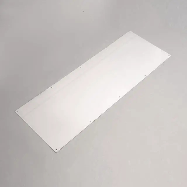 Alt view image 7 of 7 - Ecotric 34 X 12 Stainless Steel Door Kick Plate, Rectangular Kick Plate, Mop Plate Protection Plate, Silvery Easy-to-Clean Robust Protection for Indoor Outdoor -12" x 34" x 3/64"