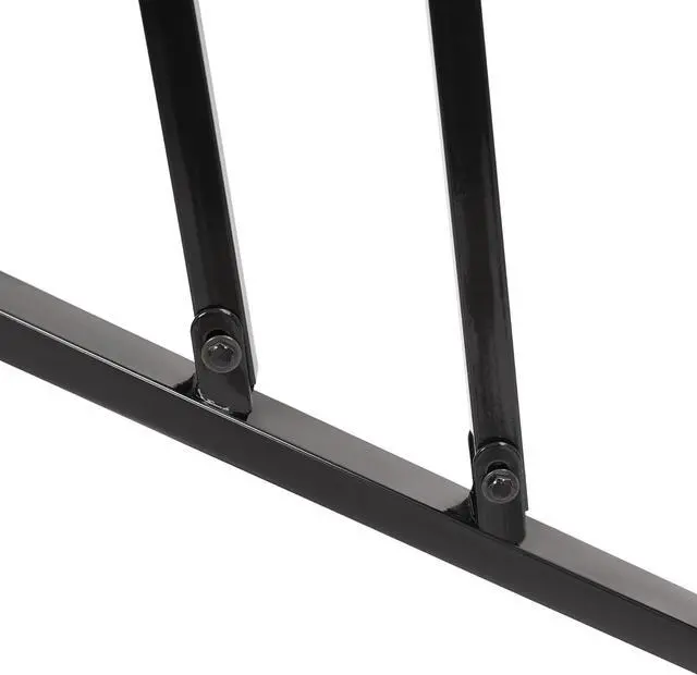 Alt view image 7 of 7 - Ecotric Handrails for Outdoor Steps, 4-5 Steps Adjustable Outdoor Garden Railing for Stairs Black Steel Powder Coated Heavy Duty