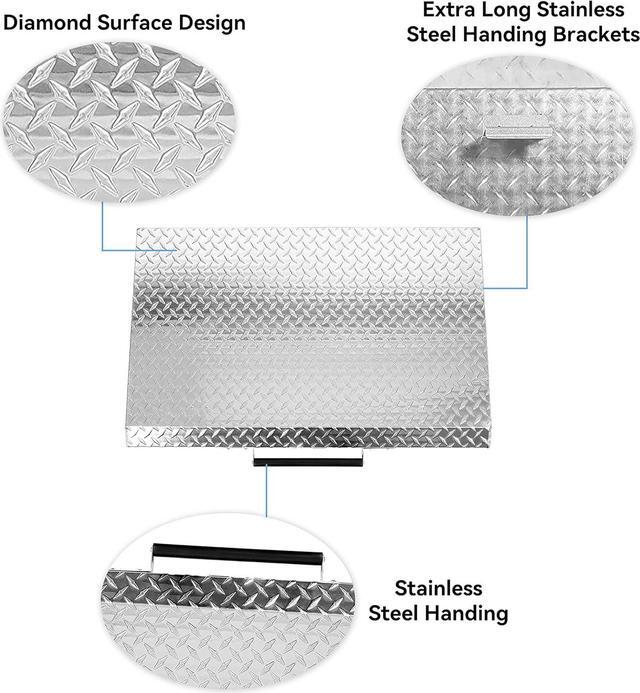 Alt view image 5 of 7 - Ecotric Griddle Cover Compatible with 36 Inch Blackstone Grill Griddle Lid Hard Cover with Stainless Steel Handle for Outdoor BBQ Hood Blackstone Griddle Accessories Waterproof Silvery Aluminum