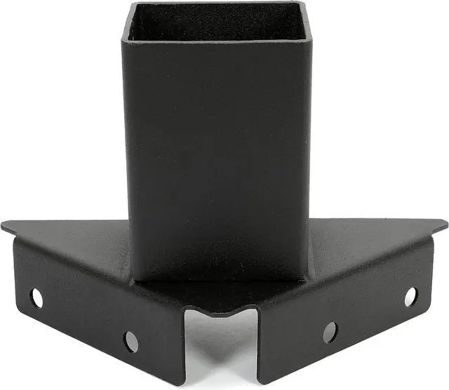 Alt view image 5 of 7 - Ecotric Deer Stand Brackets 4 x 4 Compound Angle Elevator Brackets for Deer Stand Hunting Blinds Shooting Shack Tree House Observation Decks, Heavy Duty 12-Gauge Steel Black Powder Coated - Set of 4