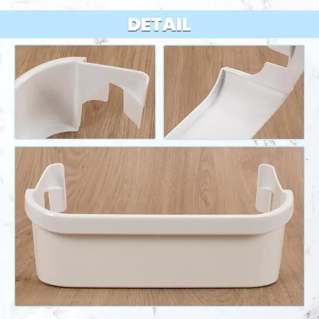 Alt view image 7 of 7 - Ecotric 240351601 Refrigerator Door Shelf Compatible with Frigidaire Freezer 1037664 AH899475 EA899475 PS899475 Replacement Only White ABS Plastic