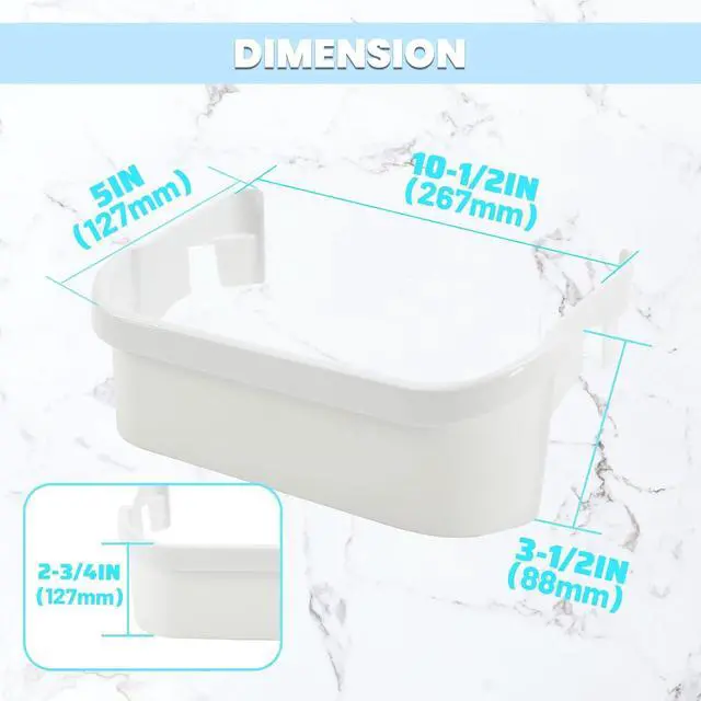 Alt view image 5 of 7 - Ecotric 240351601 Refrigerator Door Shelf Compatible with Frigidaire Freezer 1037664 AH899475 EA899475 PS899475 Replacement Only White ABS Plastic