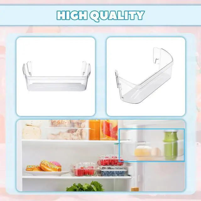 Alt view image 7 of 7 - Ecotric 242126602 Refrigerator Door Bin Shelf (Bottom) Compatible with Frigidaire Electrolux Refrigerator AP6278233 FFSS2625TS0 AP6278233 PS12364199 EAP12364199 Replacement Side Rack Basket Clear 1 PC