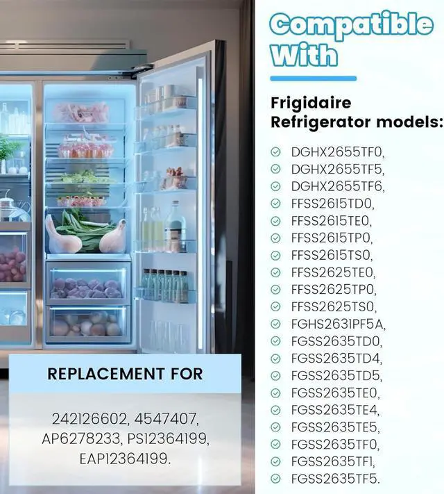 Alt view image 4 of 7 - Ecotric 242126602 Refrigerator Door Bin Shelf (Bottom) Compatible with Frigidaire Electrolux Refrigerator AP6278233 FFSS2625TS0 AP6278233 PS12364199 EAP12364199 Replacement Side Rack Basket Clear 2PCs