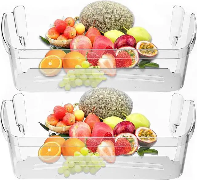 Alt view image 7 of 7 - Ecotric 242126602 Refrigerator Door Bin Shelf (Bottom) Compatible with Frigidaire Electrolux Refrigerator AP6278233 FFSS2625TS0 AP6278233 PS12364199 EAP12364199 Replacement Side Rack Basket Clear 2PCs