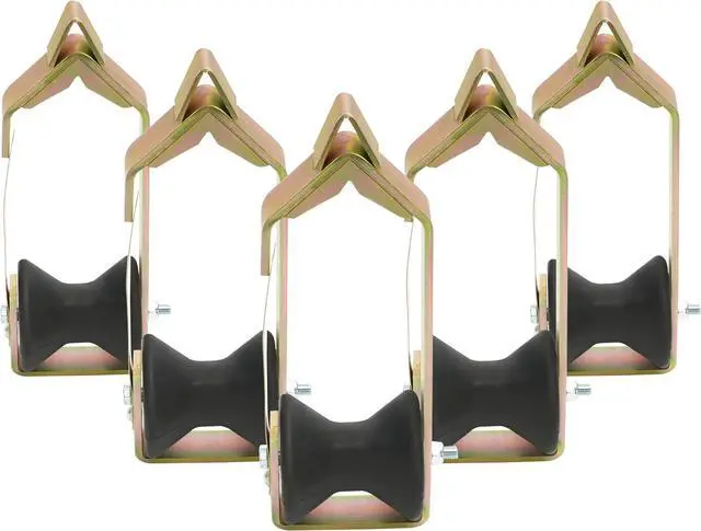 Alt view image 3 of 7 - Ecotric Universal 5PCs Cable Rollers 3" in diameter Aerial Construction Lineman Tools outdoor Steel+Plastic Zinc-Plated including fiber optic cable