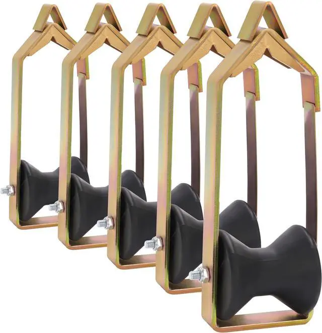 Alt view image 6 of 7 - Ecotric Universal 5PCs Cable Rollers 3" in diameter Aerial Construction Lineman Tools outdoor Steel+Plastic Zinc-Plated including fiber optic cable