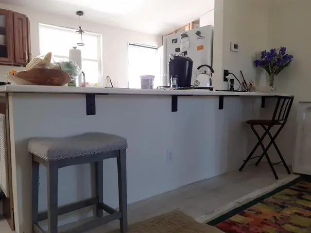 Alt view image 7 of 7 - Ecotric 2Pcs Heavy Duty Black Steel 6"x8" Countertop Support Brackets Corbel Lot L Shelf for Table Bench, Bar Tops, Cabinetry, Shelves and DIY 500 LBS
