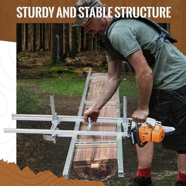 Alt view image 3 of 7 - Ecotric  Portable Sawmill 48 Inch Chainsaw Mill Planking Milling 14"-48" Guide Bar Lumber Sawmill Aluminum Steel