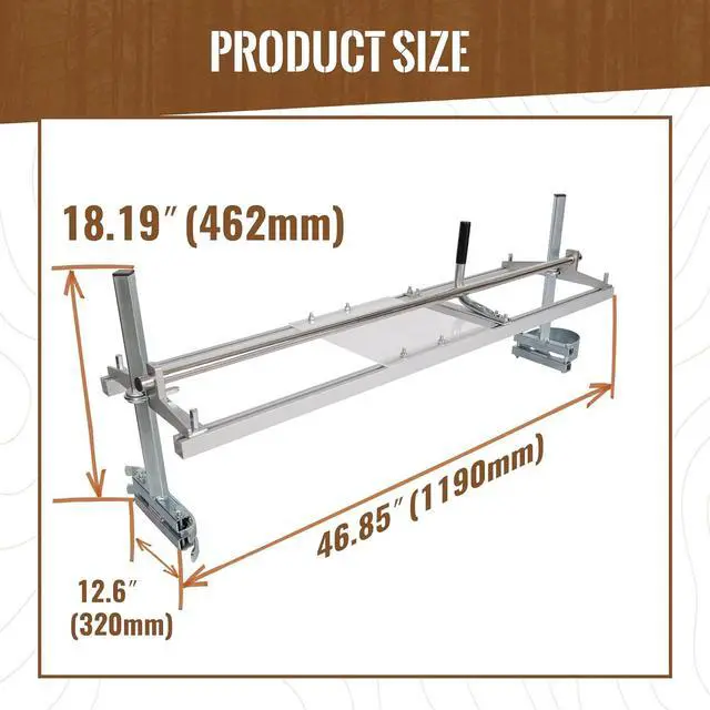 Alt view image 2 of 7 - Ecotric  Portable Sawmill 48 Inch Chainsaw Mill Planking Milling 14"-48" Guide Bar Lumber Sawmill Aluminum Steel