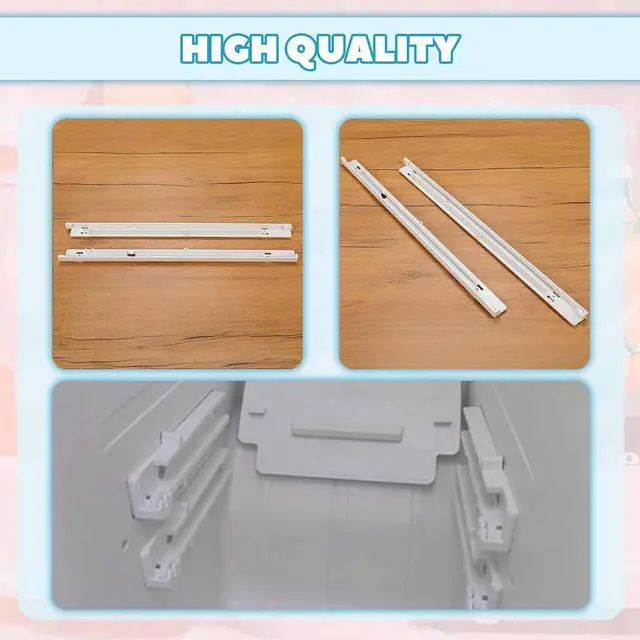Alt view image 6 of 7 - Ecotric 240530601 240530701 Slide Rail Sets Compatible with Frigidaire Refrigerator Track Rail LH & RH ABS Plastic