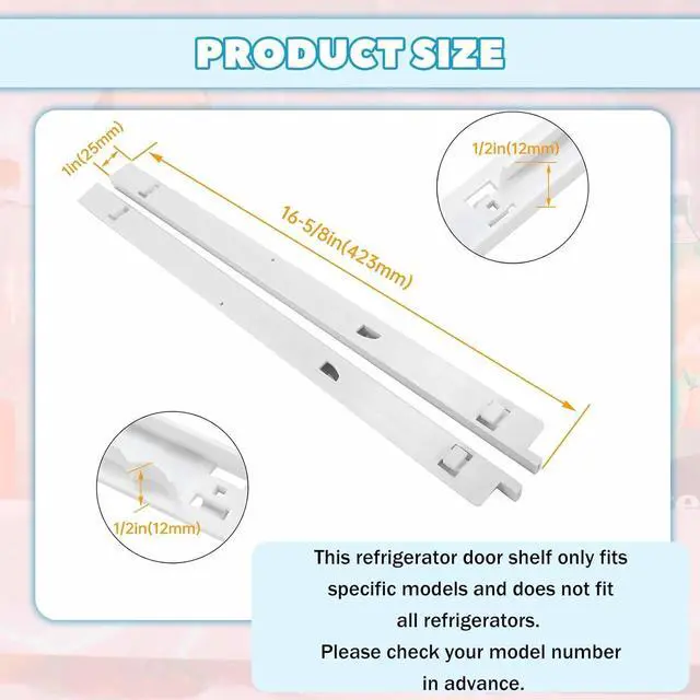 Alt view image 2 of 7 - Ecotric 240530601 240530701 Slide Rail Sets Compatible with Frigidaire Refrigerator Track Rail LH & RH ABS Plastic