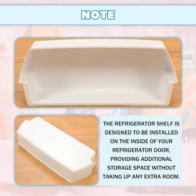 Alt view image 6 of 7 - Ecotric 2187172 WP2187172 Refrigerator Door Bin Shelf Compatible with Most Roper, Kitchenaid, Kirkland Whirlpool Refrigerator Replacement AP6006028 2187172K 2187194 2187194K PS11739091 White - 1 PC
