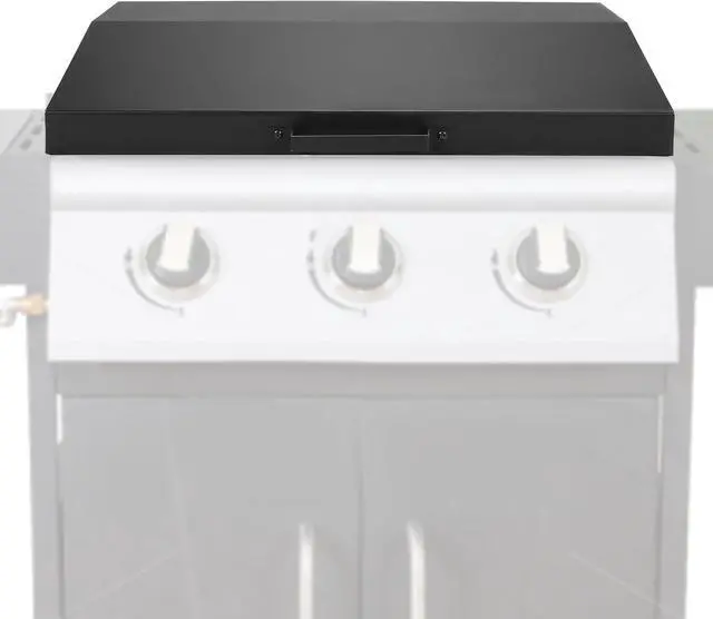 Main image of Ecotric Hinged Lid Griddle Cover Compatible with 28 inch Blackstone Griddle with Rear & Right Grease Collection Steel Powder Coated Black