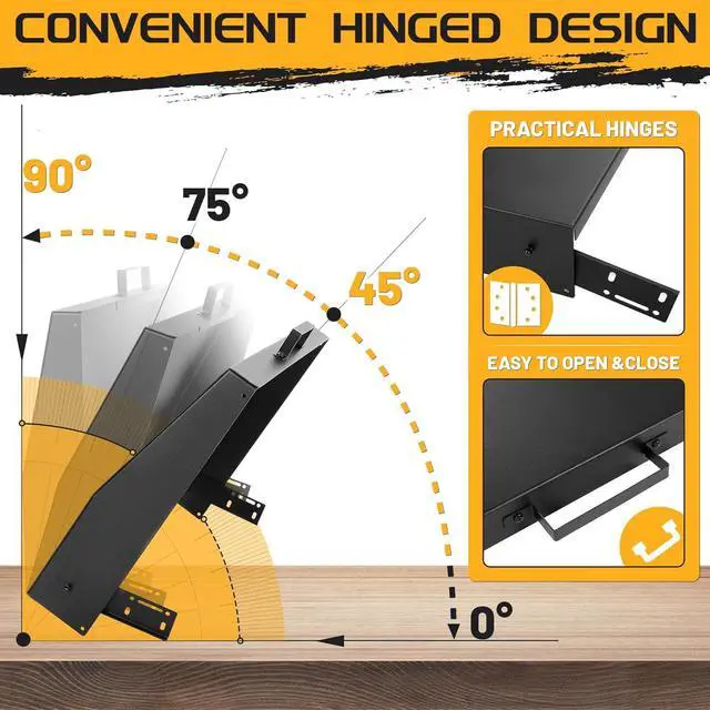 Alt view image 5 of 7 - Ecotric Hinged Lid Griddle Cover Compatible with 28 inch Blackstone Griddle with Rear & Right Grease Collection Steel Powder Coated Black