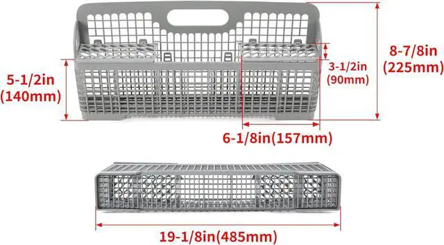Alt view image 2 of 7 - Ecotric Universal 8531233 Dishwasher Silverware Basket Compatible with Whirlpool Kenmore Dishwasher Accessory WP8531233 AP6012898 PS11746119 WP8531233VP Replacement Utensil Rack Basket Gray