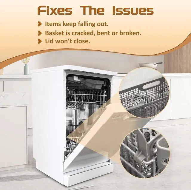 Alt view image 4 of 7 - Ecotric Universal 8531233 Dishwasher Silverware Basket Compatible with Whirlpool Kenmore Dishwasher Accessory WP8531233 AP6012898 PS11746119 WP8531233VP Replacement Utensil Rack Basket Gray