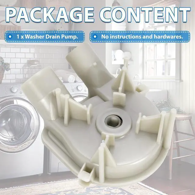 Alt view image 4 of 7 - Ecotric 3363394 Washer Drain Pump Compatible with Direct-Drive Washing Machines Whirlpool, Kenmore, KitchenAid Plastic Replacement for 3363892 3352496 PS11741242 WP3363892VP B00MS2G6JC