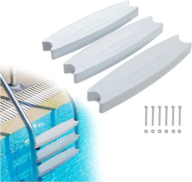 Main image of Ecotric 18" Universal Pool Ladder Steps Replacement, 300 lbs Weight Capacity Heavy-Duty Molded Plastic Swimming Pool Ladder Rung Step 3Pcs