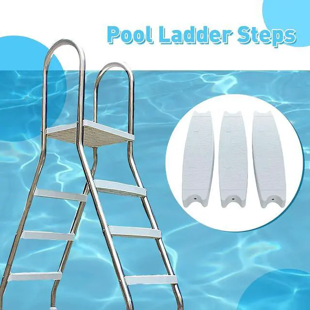 Alt view image 4 of 7 - Ecotric 18" Universal Pool Ladder Steps Replacement, 300 lbs Weight Capacity Heavy-Duty Molded Plastic Swimming Pool Ladder Rung Step 3Pcs