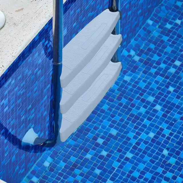 Alt view image 3 of 7 - Ecotric 18" Universal Pool Ladder Steps Replacement, 300 lbs Weight Capacity Heavy-Duty Molded Plastic Swimming Pool Ladder Rung Step 3Pcs