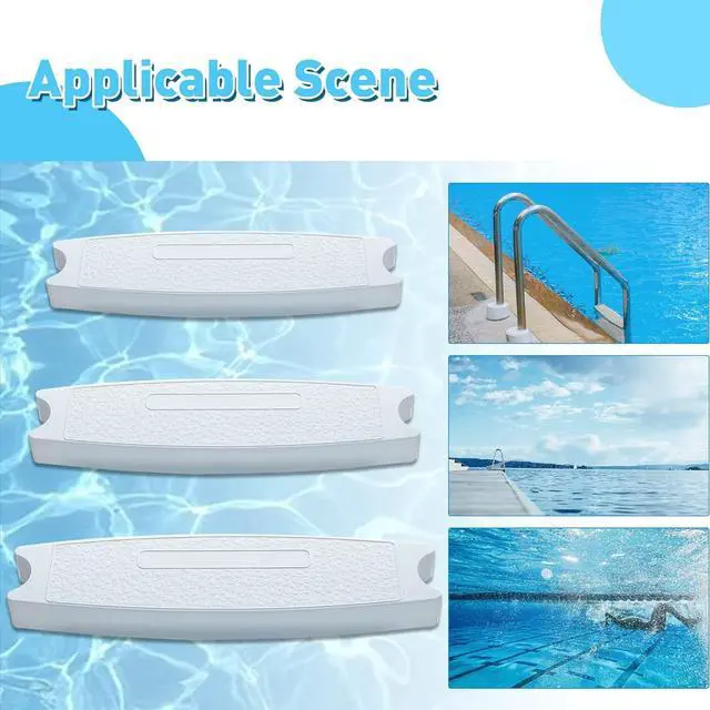 Alt view image 5 of 7 - Ecotric 18" Universal Pool Ladder Steps Replacement, 300 lbs Weight Capacity Heavy-Duty Molded Plastic Swimming Pool Ladder Rung Step 3Pcs