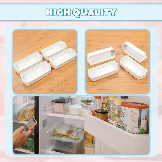 Alt view image 3 of 7 - Ecotric 2187172 Replacement Refrigerator Door Bin Shelf Compatible with Most Roper, Kitchenaid, Kirkland and Whirlpool models Refrigerator Door Bin White - 4 PCS