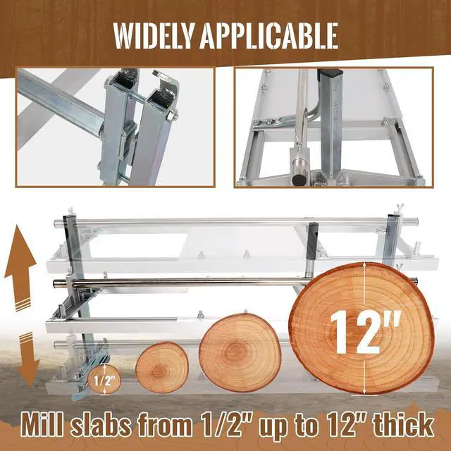 Alt view image 6 of 7 - ECOTRIC 14"- 36" Chainsaw Mill Portable Sawmill Bar Chain Saw Mill Log Planking Lumber Cutting Aluminium & Steel for Builders/Woodworkers