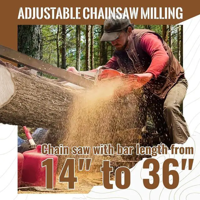 Alt view image 4 of 7 - ECOTRIC 14"- 36" Chainsaw Mill Portable Sawmill Bar Chain Saw Mill Log Planking Lumber Cutting Aluminium & Steel for Builders/Woodworkers