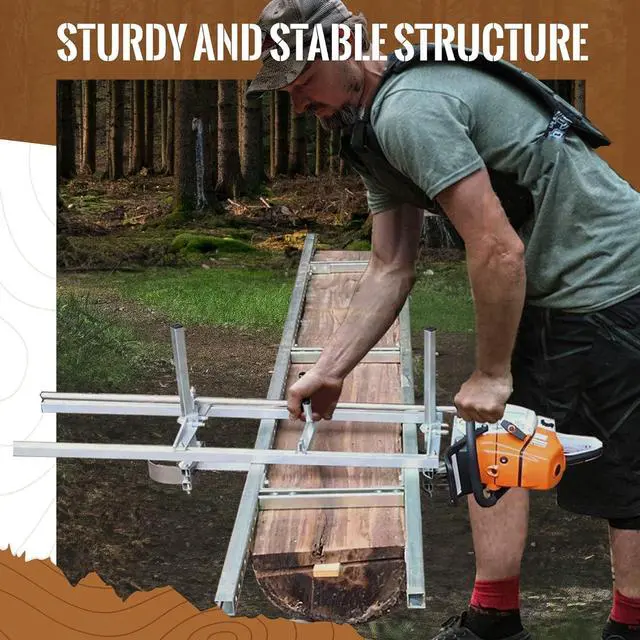Alt view image 7 of 7 - ECOTRIC 14"- 36" Chainsaw Mill Portable Sawmill Bar Chain Saw Mill Log Planking Lumber Cutting Aluminium & Steel for Builders/Woodworkers