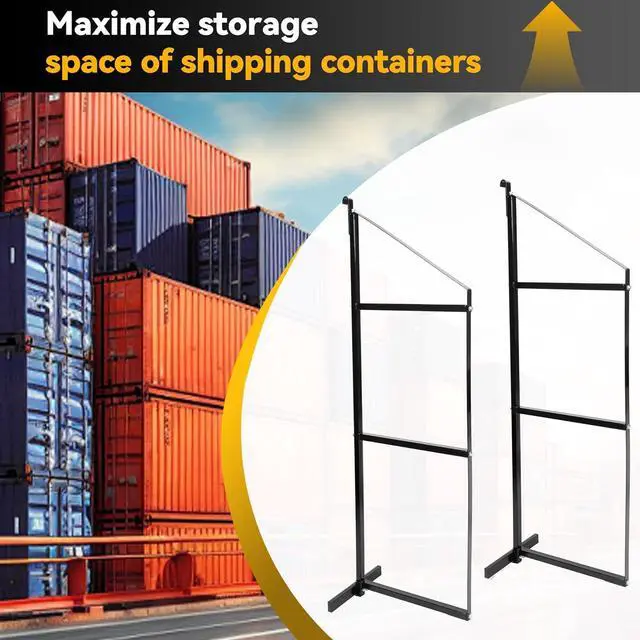 Alt view image 3 of 7 - Ecotric  60 1/2" X 22 1/8" Container Shelving Shelf Bracket Universal for Shipping Container Hang & Hook Shelving Brackets Storage Cargo Shelves -2PCS