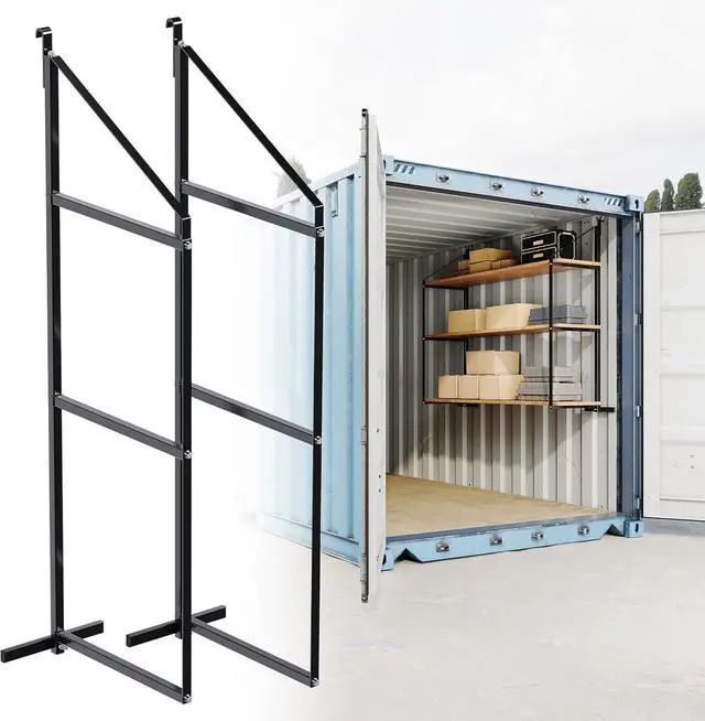 Main image of Ecotric  60 1/2" X 22 1/8" Container Shelving Shelf Bracket Universal for Shipping Container Hang & Hook Shelving Brackets Storage Cargo Shelves -2PCS