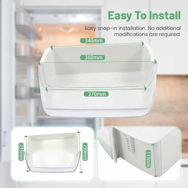 Alt view image 2 of 7 - Ecotric AAP73252202 AP5602939 Refrigerator Door Shelf Compatible with LG Kenmore Elite Refrigerator Door Bin AH3637058 PS3637058 AP5602939 AAP73252211 Replacement Only-2 PCS