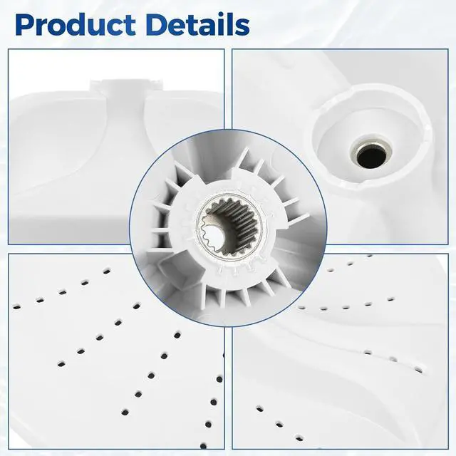Alt view image 6 of 7 - Ecotric W10902814 Washer Washplate Compatible with Maytag Whirlpool Washer Wash Plate PP Plastic 7MMVWB835EW0 MVWB835DW MVWB855DC MVWX655DW Replacement Only White