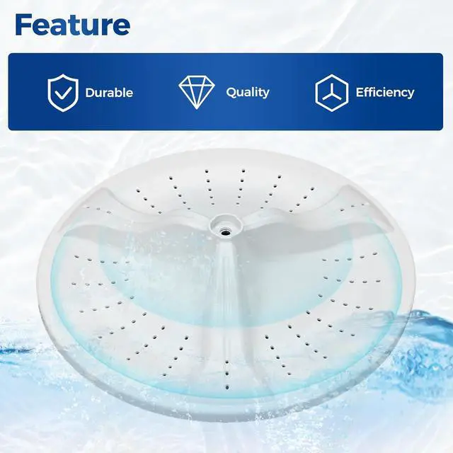 Main image of Ecotric W10902814 Washer Washplate Compatible with Maytag Whirlpool Washer Wash Plate PP Plastic 7MMVWB835EW0 MVWB835DW MVWB855DC MVWX655DW Replacement Only White