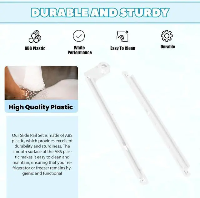 Alt view image 3 of 7 - Ecotric 240349701 240356501 Slide Rail Sets Compatible with Frigidaire Refrigerator Replacement for 891105 AH429945 EA429945 PS429945 891216 AH430126 EA430126 PS430126