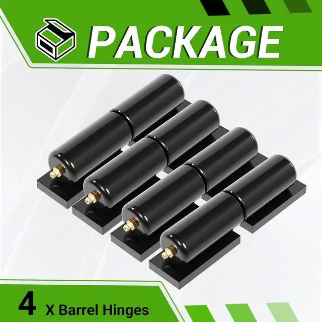 Alt view image 3 of 7 - Ecotric 7" Heavy Duty Barrel Hinge for Swing Gates Doors Weld on 900 Lbs Weight Capacity Steel Gate Hinges Trailer Ramp Gate Hinges Black -4 Pcs