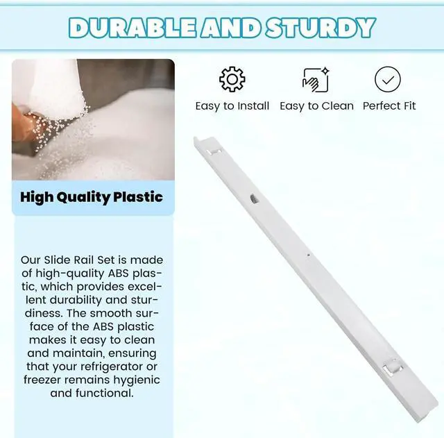 Alt view image 7 of 7 - Ecotric 240530601 Pan Hanger (Left) Compatible with Frigidaire Refrigerator Track Rail ABS Plastic