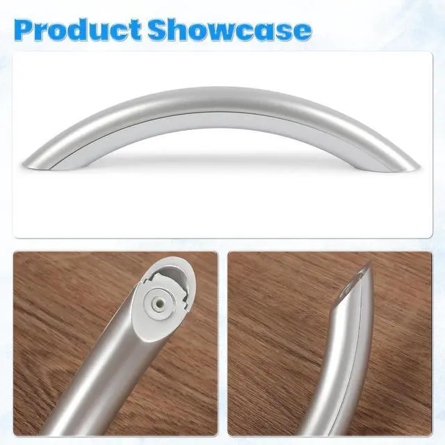 Alt view image 4 of 7 - Ecotric 8184264 8184320 Microwave Door Handle Compatible with Whirlpool Replacement for 921926 AH556624 EA556624 PS556624 LP15844 Painted Silvery