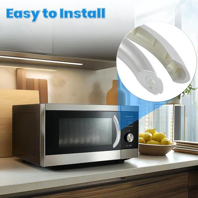 Alt view image 3 of 7 - Ecotric 8184264 8184320 Microwave Door Handle Compatible with Whirlpool Replacement for 921926 AH556624 EA556624 PS556624 LP15844 Painted Silvery