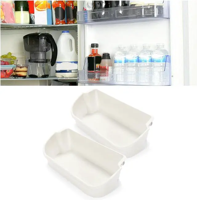 Alt view image 5 of 7 - Ecotric 240356401 AP2116036 Refrigerator Door Bin Shelf Bucket Shelf 240356405 240356406 240356409 Replacement only White Bin (2Pcs White)