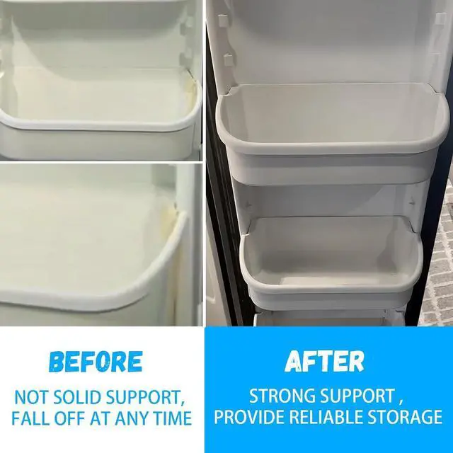 Alt view image 6 of 7 - Ecotric 240356401 AP2116036 Refrigerator Door Bin Shelf Bucket Shelf 240356405 240356406 240356409 Replacement only White Bin (2Pcs White)