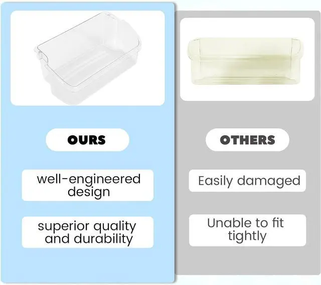 Alt view image 5 of 7 - Ecotric 240324502 AP2549806 PS429767 Replacement Refrigerator Door Bin Shelf Compatible with Frigidaire Kenmore Electrolux Refrigerator Replacement for 844402 AP429767-1 PC Clear