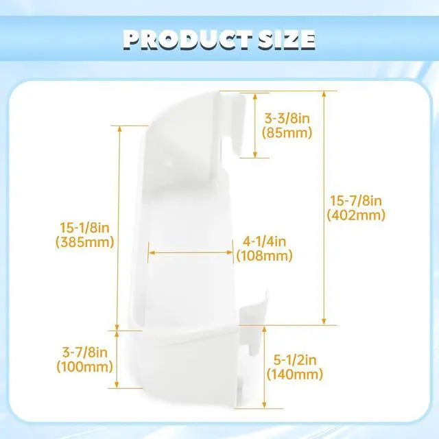 Alt view image 2 of 7 - Ecotric 240363701 240363707 PS430206 Refrigerator Door Shelf Compatible with Frigidaire Kenmore Refrigerator Door Bin White AP2116105 891286 Replacement only 1PC