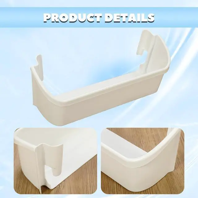 Alt view image 3 of 7 - Ecotric 240363701 240363707 PS430206 Refrigerator Door Shelf Compatible with Frigidaire Kenmore Refrigerator Door Bin White AP2116105 891286 Replacement only 1PC