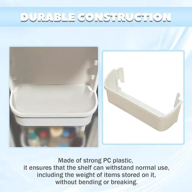 Alt view image 6 of 7 - Ecotric 240363701 240363707 PS430206 Refrigerator Door Shelf Compatible with Frigidaire Kenmore Refrigerator Door Bin White AP2116105 891286 Replacement only 1PC