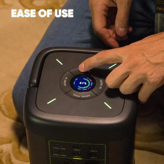 Alt view image 6 of 6 - FREMO Portable Power Station X700,662Wh LiFePo4 Battery Solar Generator w/2 Upto 110V/1000W AC Outlet,DC 12V Car and USB Ports(Solar Panel Optional), Solar Generator for Home Use,Outdoor Camping,RVs